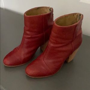 rag & bone red leather booties